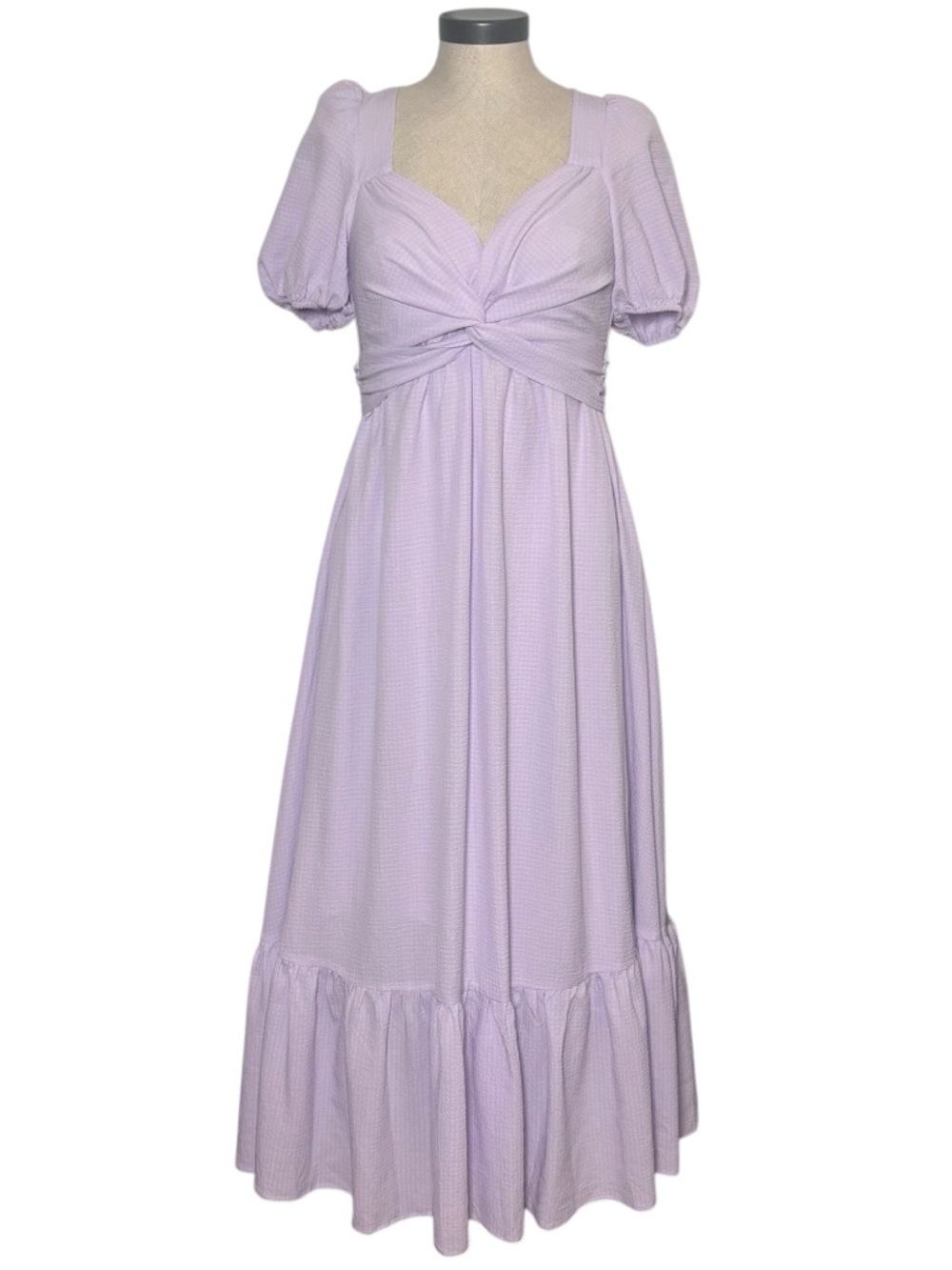 ASTR Lilac Puff Sleeve Open Back Maxi Dress NWT Medium Fairycore Cottagecore